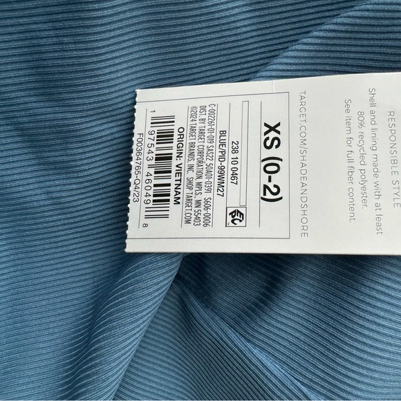 Women's Shirred Ribbed Bandeau Cheeky One Piece Swimsuit - Shade & Shore - Picture 4 of 6